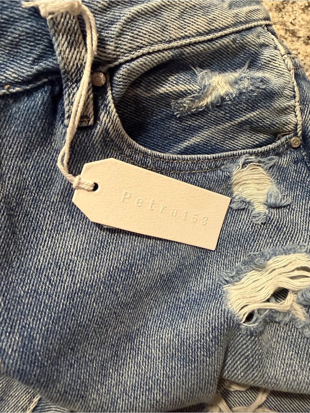 Petra Cropped Jeans size 11/29 Medium Blue Wash Distressed High Rise NWT - Picture 13 of 15